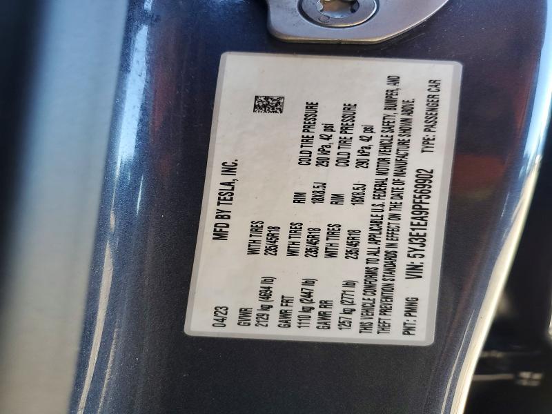 57336126 :رقم المزاد ، 5YJ3E1EA9PF569902 vin ، 2023 Tesla Model 3 مزاد بيع