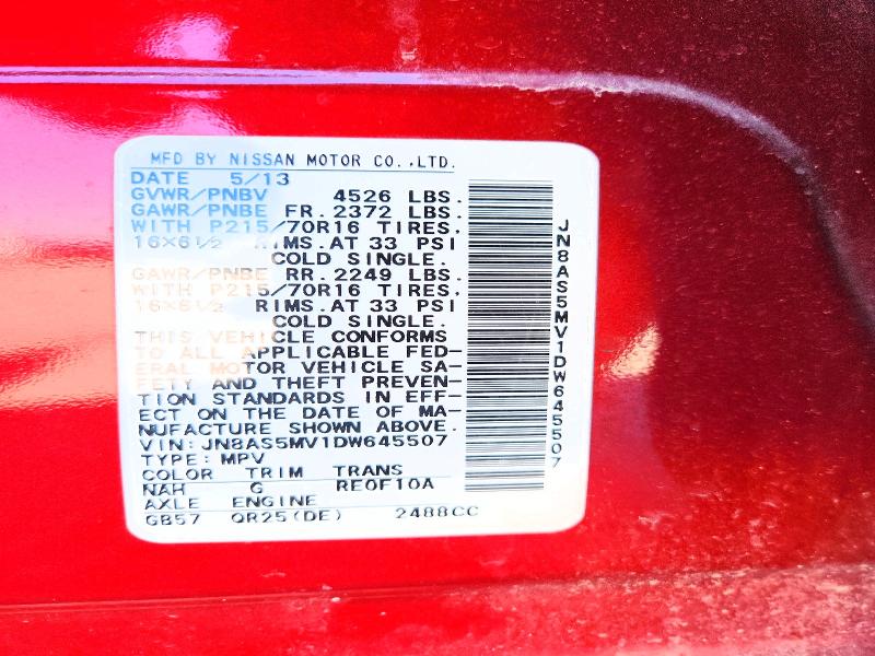 Aukcja sprzedaży 2013 Nissan Rogue, vin: JN8AS5MV1DW645507, numer aukcji: 57415776