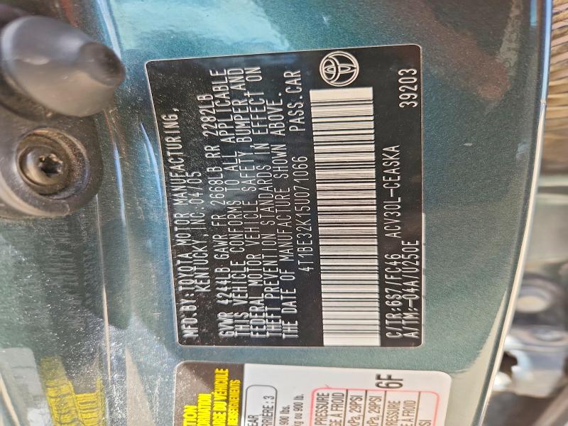59195456 :رقم المزاد ، 4T1BE32K15U071066 vin ، 2005 Toyota Camry مزاد بيع
