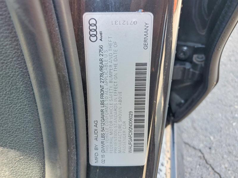 2016 Audi A6 მანქანა იყიდება აუქციონზე, vin: WAUFGAFC9GN006029, აუქციონის ნომერი: 57566536