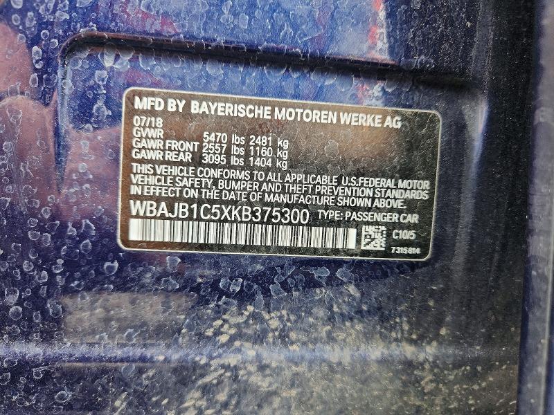 Продаж на аукціоні авто 2019 Bmw 530xe, vin: WBAJB1C5XKB375300, номер лоту: 56673226