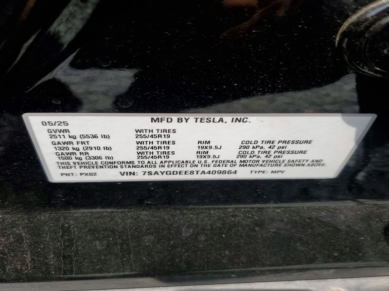 Aukcja sprzedaży 2026 Tesla Model Y, vin: 7SAYGDEE8TA409864, numer aukcji: 56629336