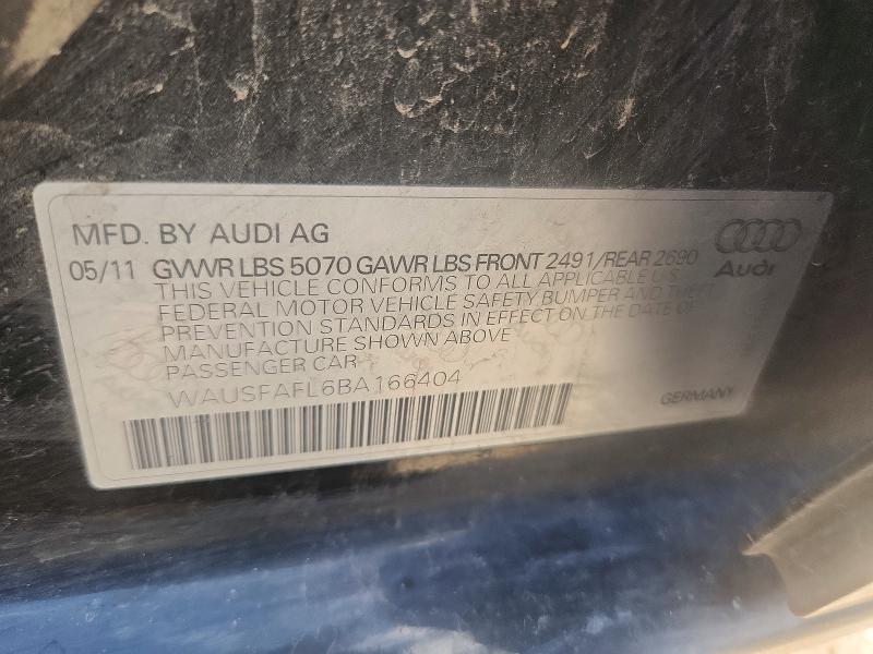 Продаж на аукціоні авто 2011 Audi A4, vin: WAUSFAFL6BA166404, номер лоту: 58414816