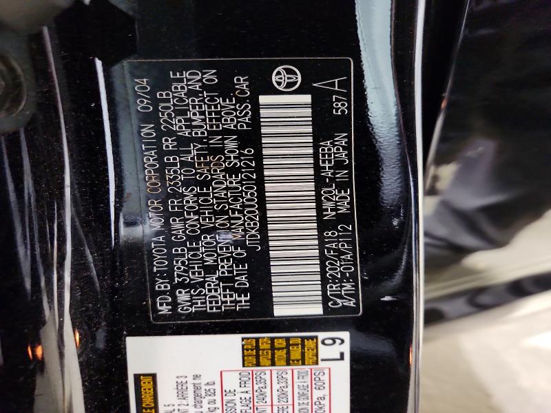 Aukcja sprzedaży 2005 Toyota Prius, vin: JTDKB20U050121216, numer aukcji: 56395076