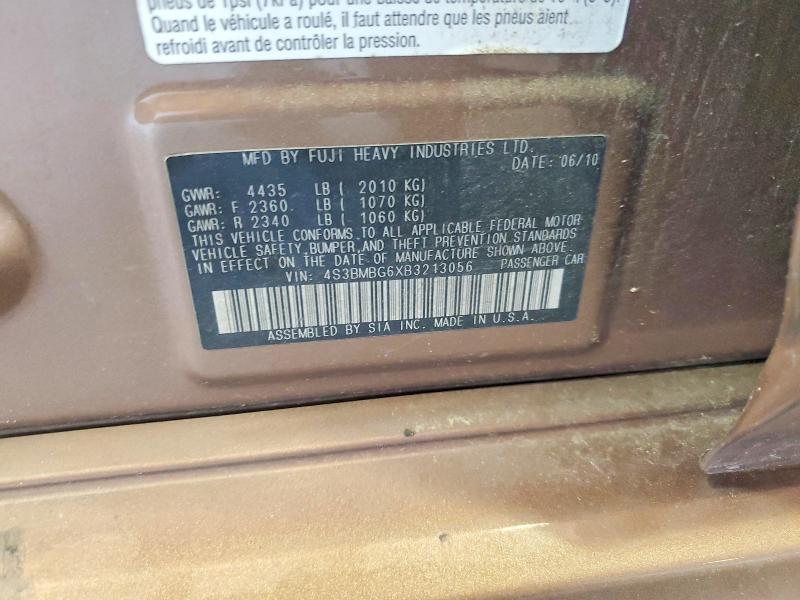 Aukcja sprzedaży 2011 Subaru Legacy, vin: 4S3BMBG6XB3213056, numer aukcji: 57465386