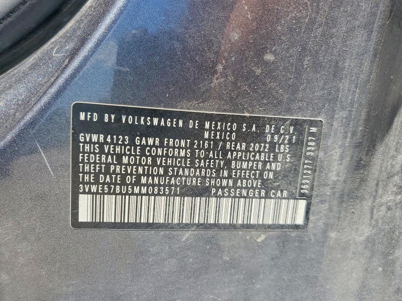 56523906 :رقم المزاد ، 3VWE57BU5MM083571 vin ، 2021 Volkswagen Jetta مزاد بيع