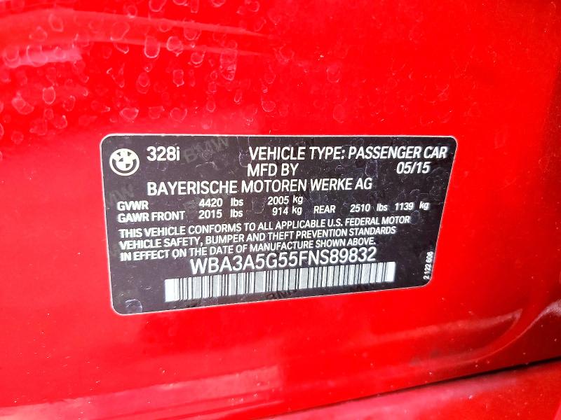 58007226 :رقم المزاد ، WBA3A5G55FNS89832 vin ، 2015 Bmw 328 مزاد بيع