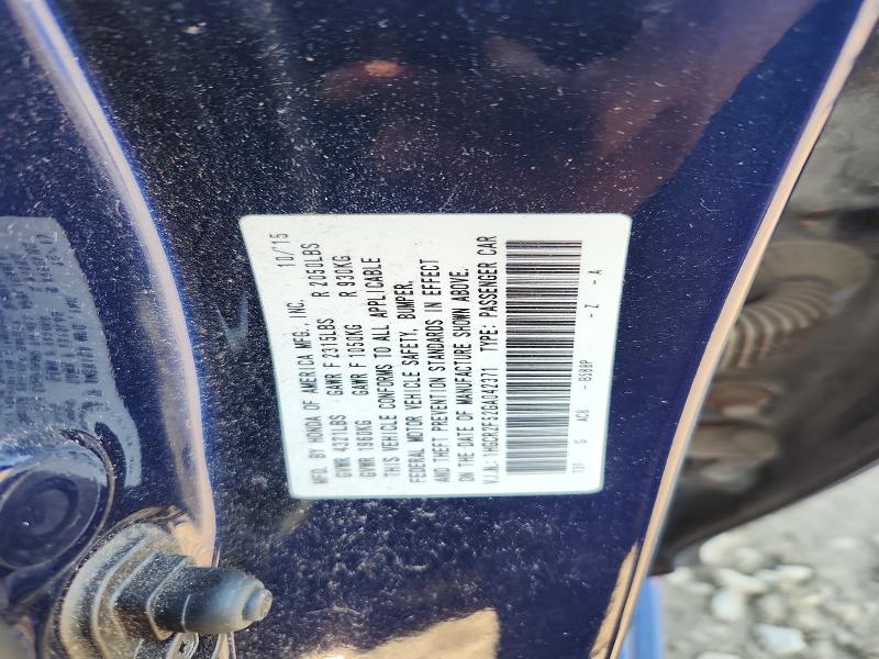 58192246 :رقم المزاد ، 1HGCR2F52GA042371 vin ، 2016 Honda Accord مزاد بيع