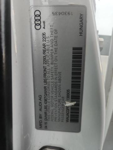 59179226 :رقم المزاد ، WAUACGFFXF1138905 vin ، 2015 Audi A3 مزاد بيع