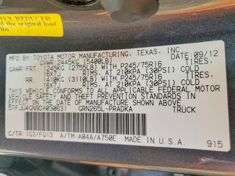 Продажа на аукционе авто 2013 Toyota Tacoma, vin: 5TFJU4GN9DX030631, номер лота: 56843086