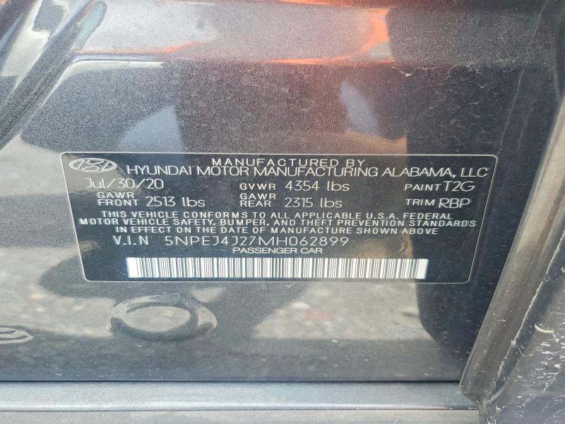 2021 Hyundai Sonata მანქანა იყიდება აუქციონზე, vin: 5NPEJ4J27MH062899, აუქციონის ნომერი: 57020426