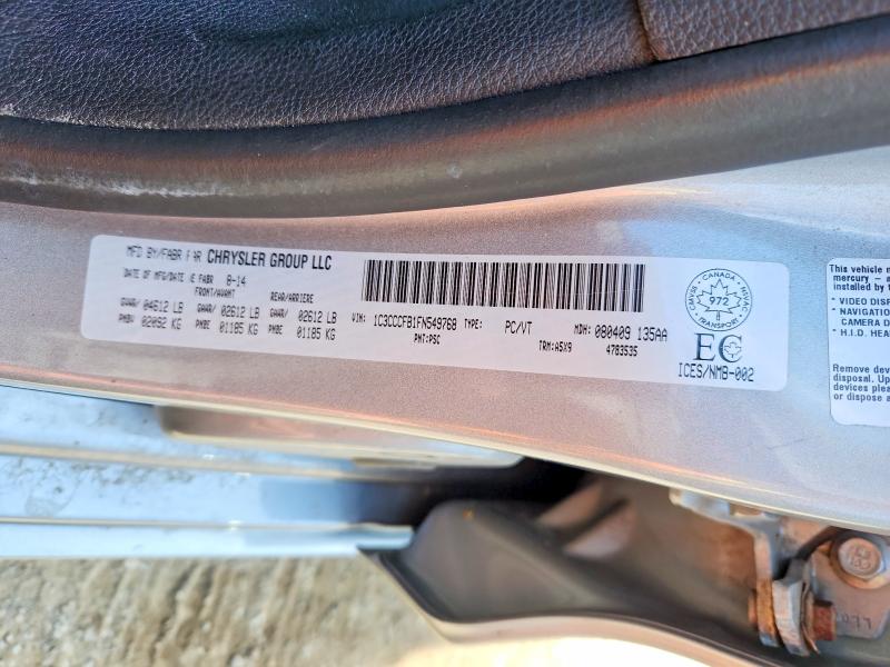 Aukcja sprzedaży 2015 Chrysler 200, vin: 1C3CCCFB1FN549768, numer aukcji: 57316796