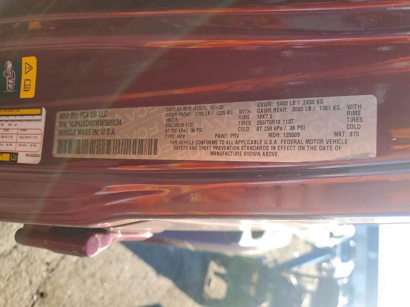 57302806 :رقم المزاد ، 1C4HJXDN2MW568834 vin ، 2021 Jeep Wrangler Unlimited مزاد بيع