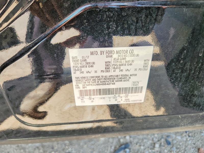 2017 Ford Edge მანქანა იყიდება აუქციონზე, vin: 2FMPK3J95HBB42745, აუქციონის ნომერი: 58751166