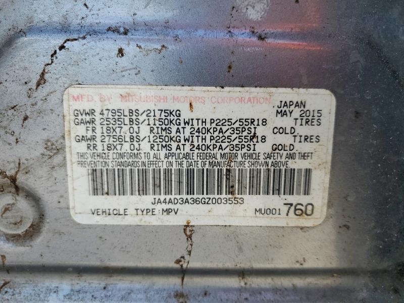 Продаж на аукціоні авто 2016 Mitsubishi Outlander, vin: JA4AD3A36GZ003553, номер лоту: 58969666