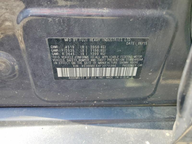 Продаж на аукціоні авто 2015 Subaru Legacy, vin: 4S3BNBC64F3070386, номер лоту: 56280496