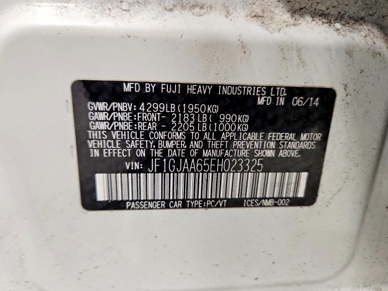 Aukcja sprzedaży 2014 Subaru Impreza, vin: JF1GJAA65EH023325, numer aukcji: 58543696