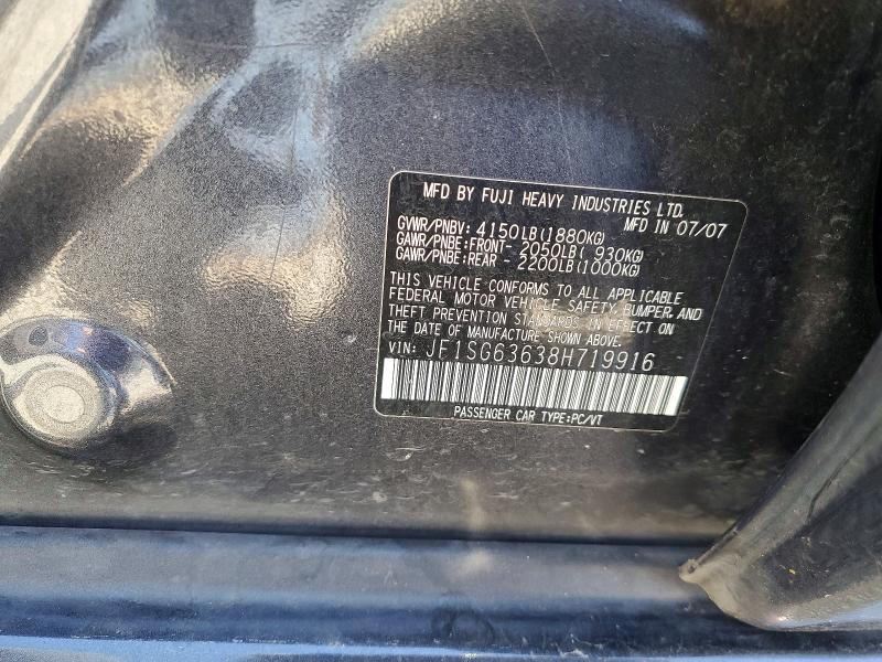 57687536 :رقم المزاد ، JF1SG63638H719916 vin ، 2008 Subaru Forester مزاد بيع