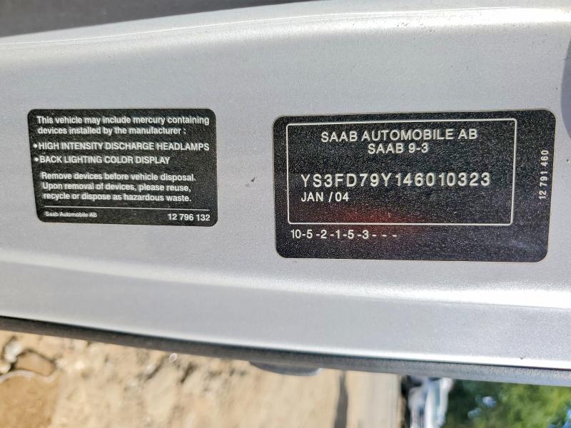 Aukcja sprzedaży 2004 Saab 9-3, vin: YS3FD79Y146010323, numer aukcji: 58974816