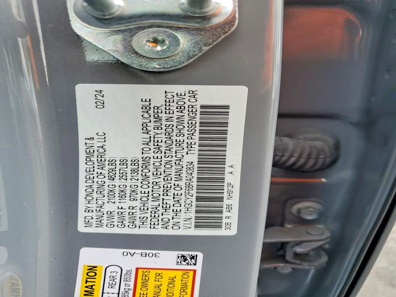 Продажа на аукционе авто 2024 Honda Accord, vin: 1HGCY2F68RA040834, номер лота: 58849246