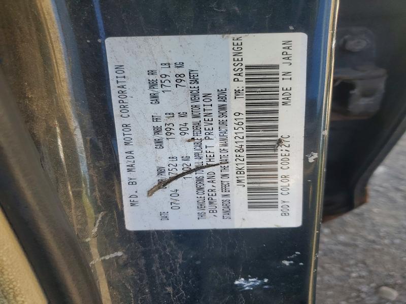2004 Mazda 3 მანქანა იყიდება აუქციონზე, vin: JM1BK12F841215619, აუქციონის ნომერი: 58119596