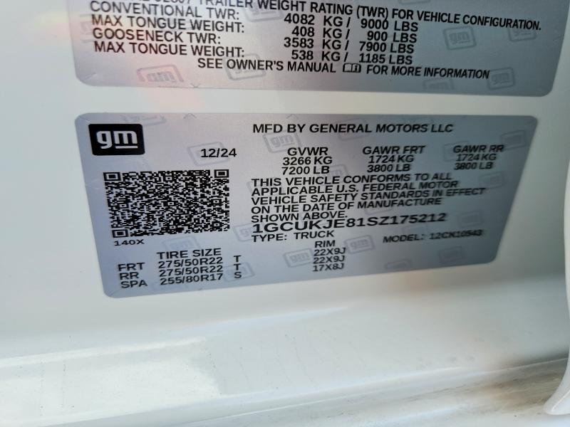 Продажа на аукционе авто 2025 Chevrolet Silverado, vin: 1GCUKJE81SZ175212, номер лота: 57516556