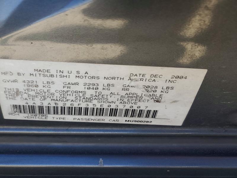 Aukcja sprzedaży 2005 Mitsubishi Galant, vin: 4A3AB26F35E037007, numer aukcji: 56504966