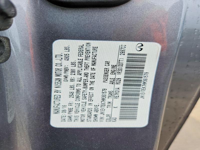 Aukcja sprzedaży 2017 Infiniti Q60, vin: JN1EV7EK7HM361579, numer aukcji: 56591606