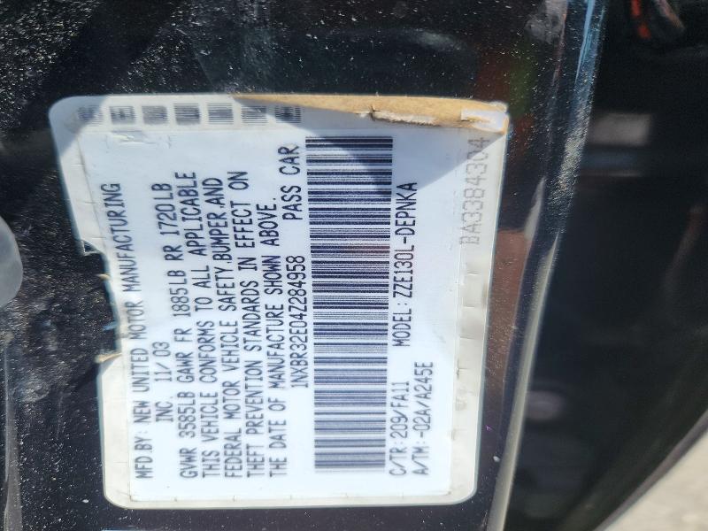 2004 Toyota Corolla მანქანა იყიდება აუქციონზე, vin: 1NXBR32E04Z284958, აუქციონის ნომერი: 55841976