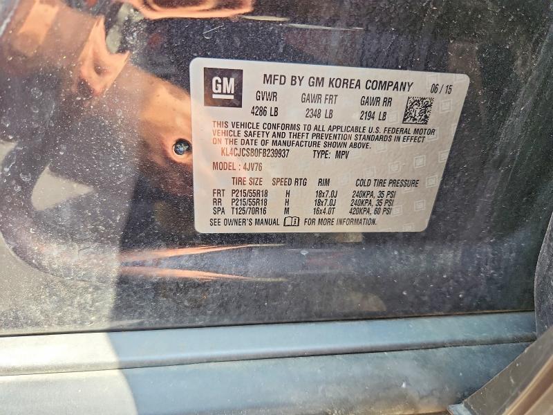 Продажа на аукционе авто 2015 Buick Encore, vin: KL4CJCSB0FB239937, номер лота: 56701356