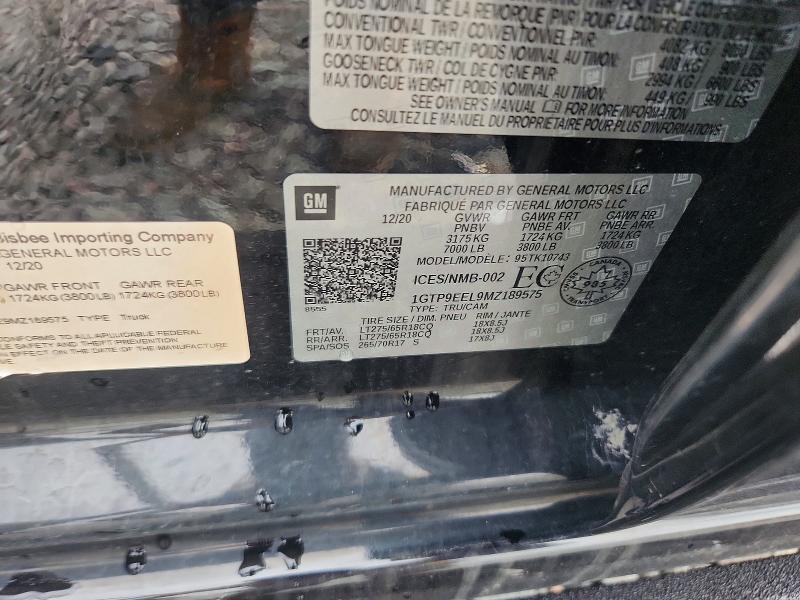 Продажа на аукционе авто 2021 Gmc Sierra, vin: 1GTP9EEL9MZ189575, номер лота: 56286266