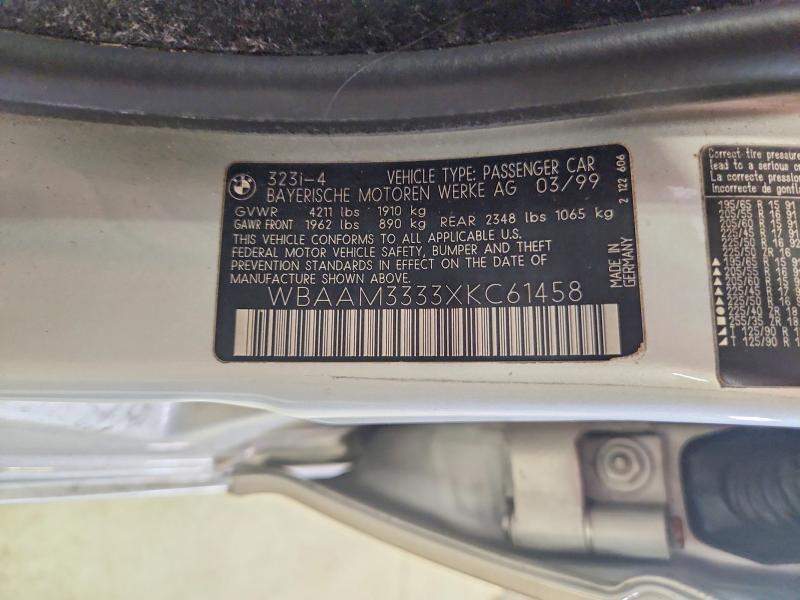 59061606 :رقم المزاد ، WBAAM3333XKC61458 vin ، 1999 Bmw 323 مزاد بيع