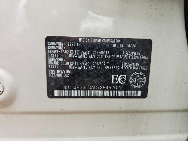 Продажа на аукционе авто 2025 Subaru Forester, vin: JF2SLDAC7SH497022, номер лота: 57462676