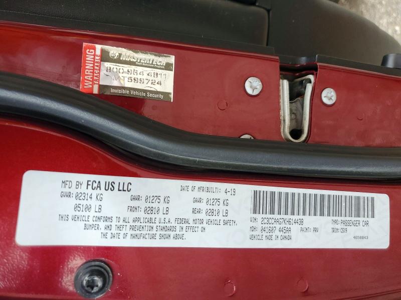 2019 Chrysler 300 მანქანა იყიდება აუქციონზე, vin: 2C3CCAAG7KH614438, აუქციონის ნომერი: 58292166