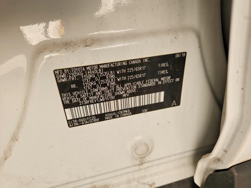 56220756 :رقم المزاد ، 2T3RFREV1JW815190 vin ، 2018 Toyota Rav4 مزاد بيع