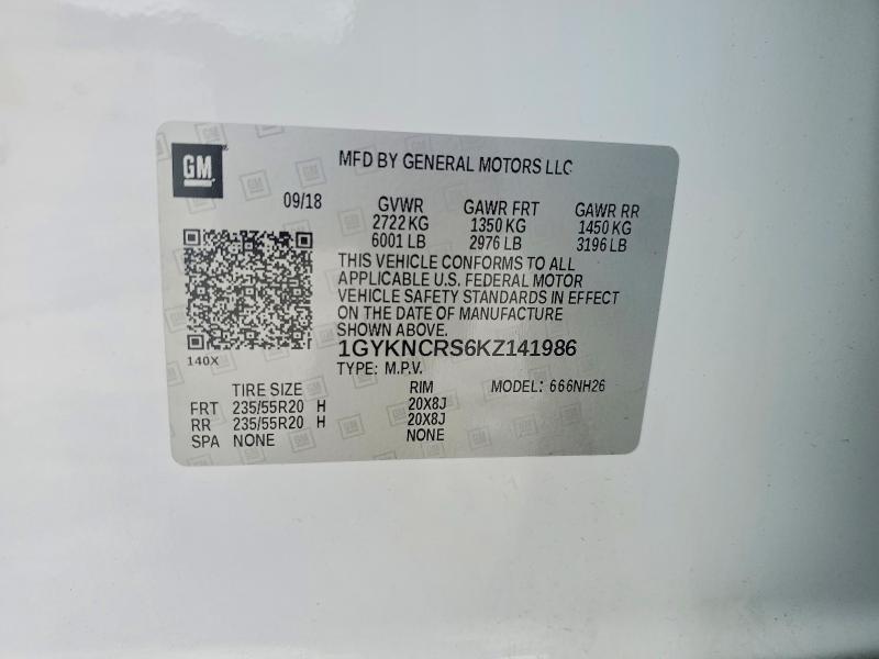 Aukcja sprzedaży 2019 Cadillac Xt5, vin: 1GYKNCRS6KZ141986, numer aukcji: 58224586