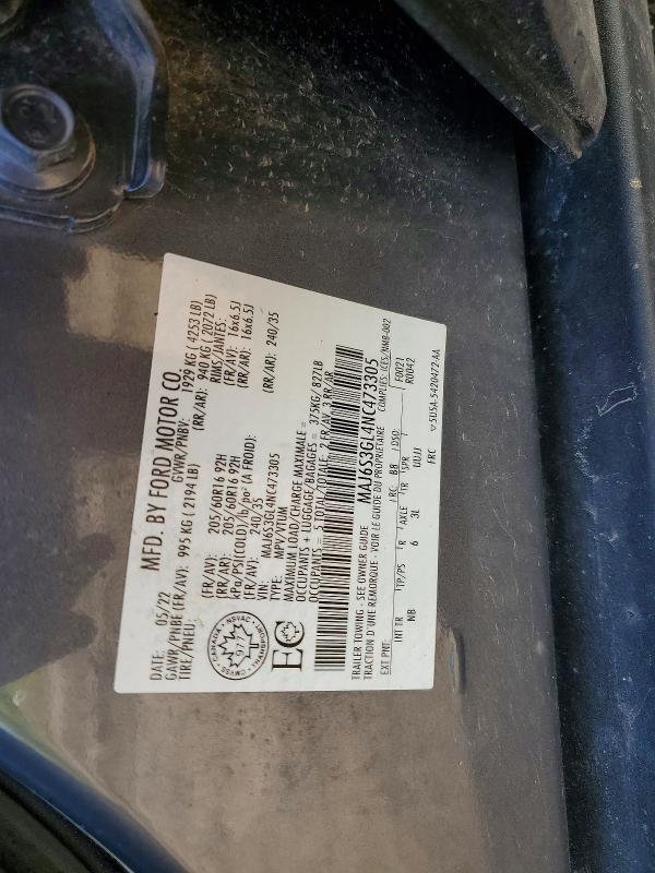 55595586 :رقم المزاد ، MAJ6S3GL4NC473305 vin ، 2022 Ford Ecosport مزاد بيع
