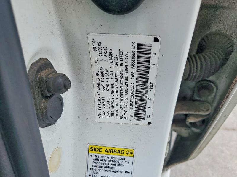 55367906 :رقم المزاد ، 19UUA8F22AA000312 vin ، 2010 Acura Tl مزاد بيع