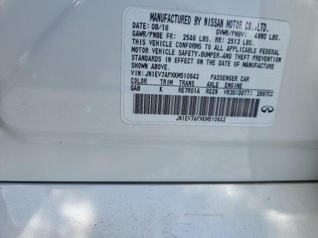 Продаж на аукціоні авто 2019 Infiniti Q50, vin: JN1EV7APXKM510642, номер лоту: 56817356