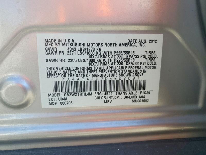 Aukcja sprzedaży 2013 Mitsubishi Outlander Sport, vin: 4A4AP4AU2DE002097, numer aukcji: 57752396