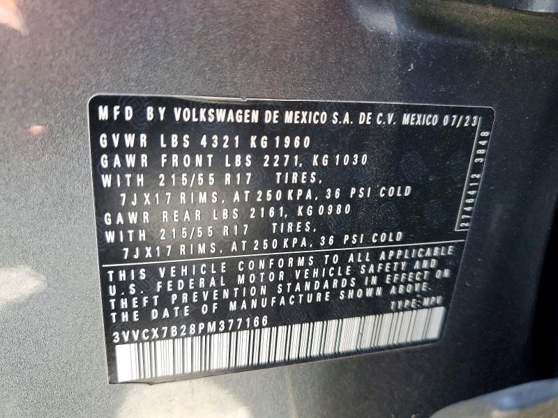 Продажа на аукционе авто 2023 Volkswagen Taos, vin: 3VVCX7B28PM377166, номер лота: 57959626