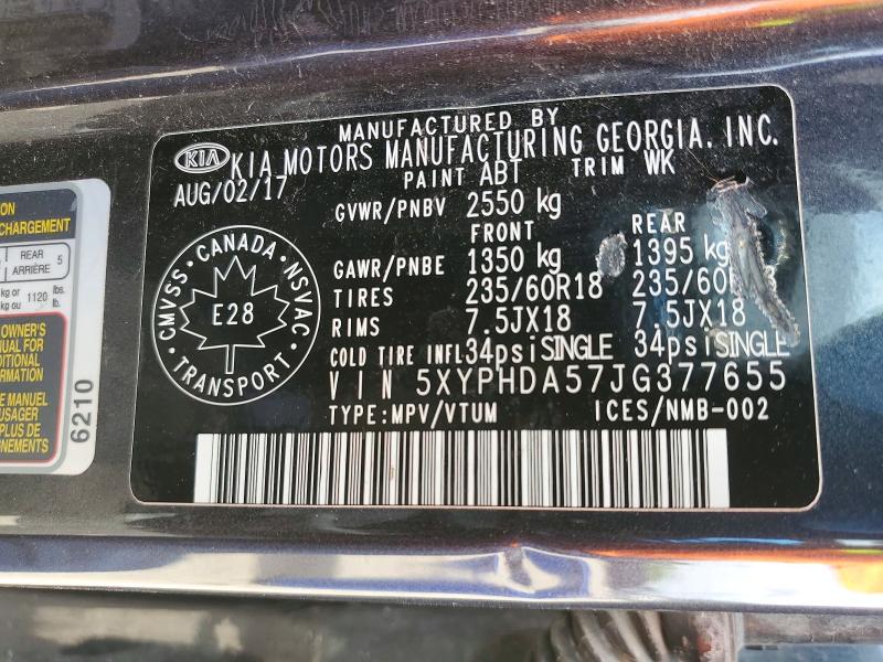 Продажа на аукционе авто 2018 Kia Sorento, vin: 5XYPHDA57JG377655, номер лота: 41634276