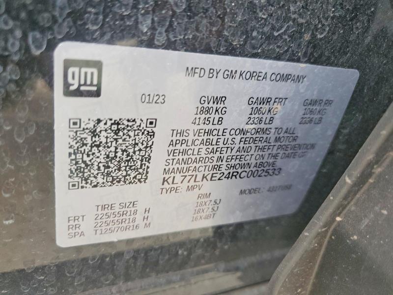 55515546 :رقم المزاد ، KL77LKE24RC002533 vin ، 2024 Chevrolet Trax مزاد بيع