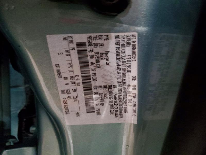 56946856 :رقم المزاد ، 1FAHP3K21CL194206 vin ، 2012 Ford Focus مزاد بيع