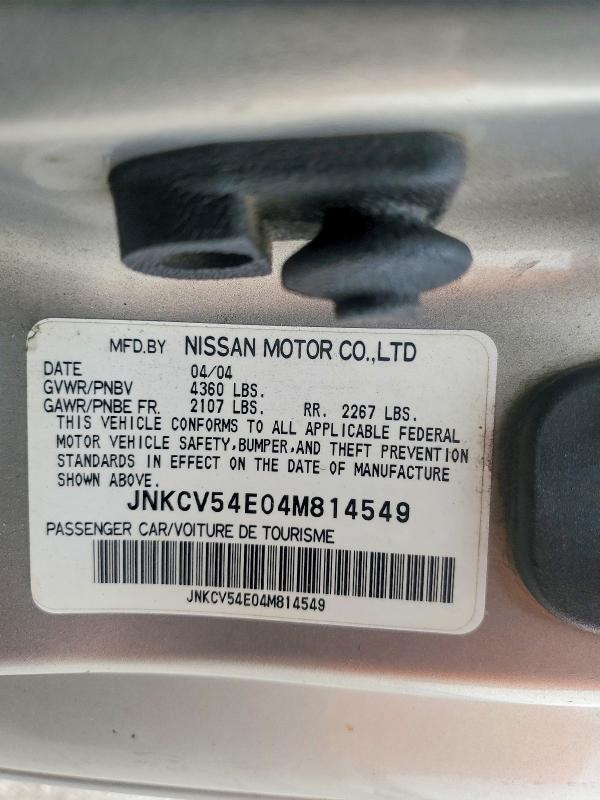 Aukcja sprzedaży 2004 Infiniti G35, vin: JNKCV54E04M814549, numer aukcji: 57538386