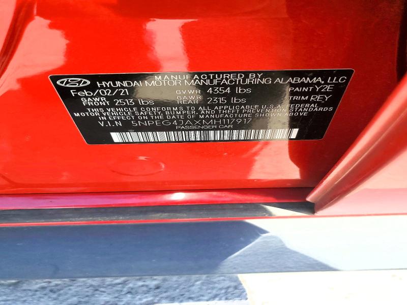 55945456 :رقم المزاد ، 5NPEG4JAXMH117917 vin ، 2021 Hyundai Sonata مزاد بيع