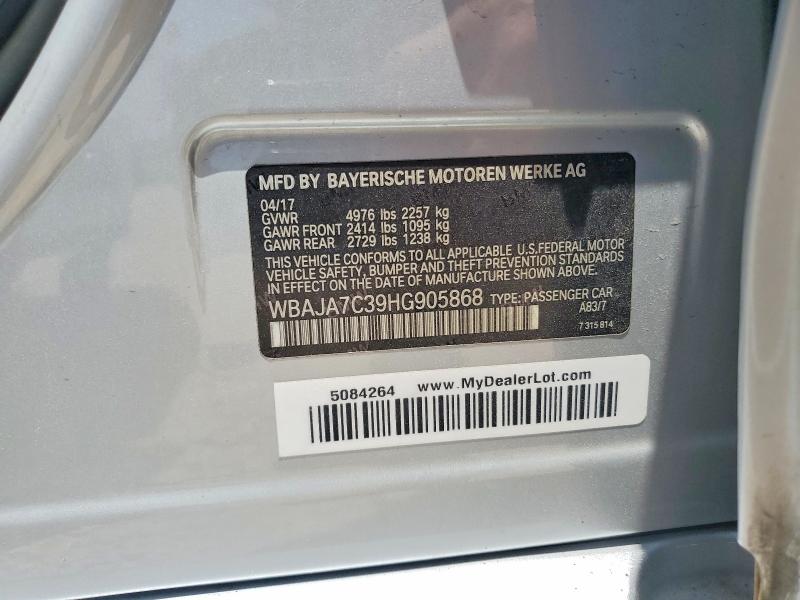 Продажа на аукционе авто 2017 Bmw 530, vin: WBAJA7C39HG905868, номер лота: 59166406