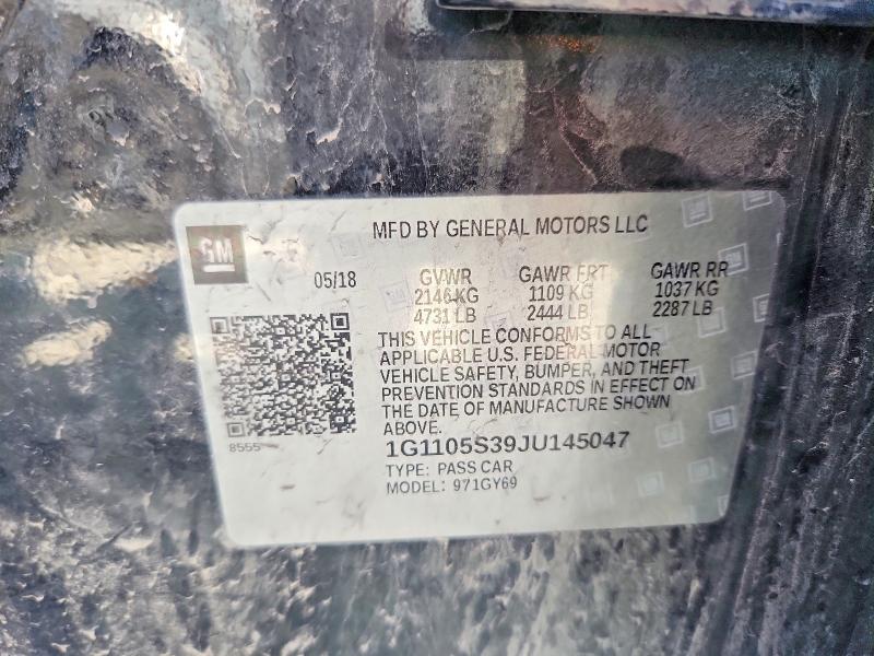 Aukcja sprzedaży 2018 Chevrolet Impala, vin: 1G1105S39JU145047, numer aukcji: 55638906