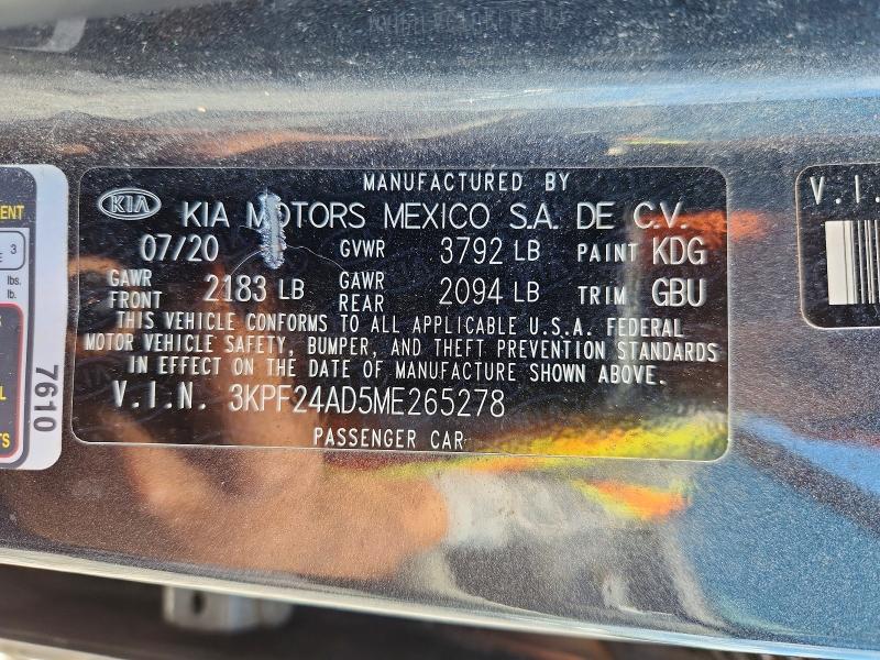 Продажа на аукционе авто 2021 Kia Forte, vin: 3KPF24AD5ME265278, номер лота: 57342036