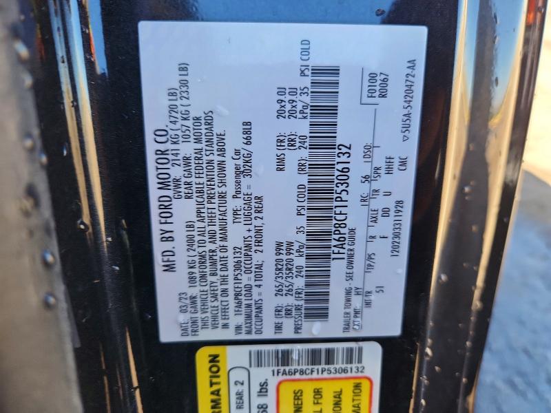 2023 Ford Mustang მანქანა იყიდება აუქციონზე, vin: 1FA6P8CF1P5306132, აუქციონის ნომერი: 58416126
